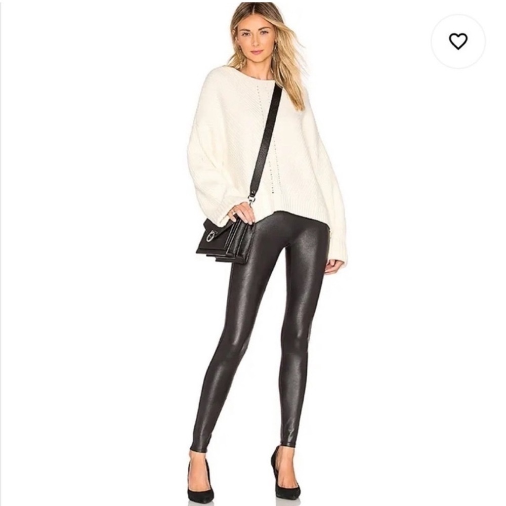 Spanx Faux Leather Leggings Black Large